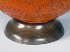 A Large and Iconic American Burnt Orange Crater Glazed Lamp - 426854