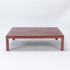 A Large rosewood and brass inlaid Brazilian coffee table C 1975 - 2754329