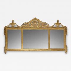 A Late 18th Century Italian Neoclassical Giltwood Over door Over Mantle Mirror - 3342788