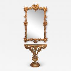 A Late 18th Century Rococo Giltwood Console and Mirror Set - 3401872