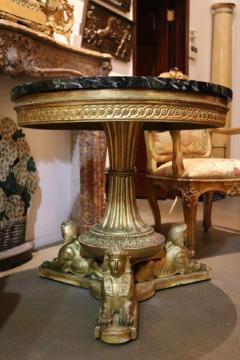 A Late 18th century Louis XVI Italian Egyptian Revival Gilded Center Table - 3656577