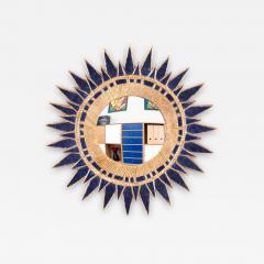 A Line Vautrin style blue Soleil Pointes convex mirror Contemporary  - 2373622