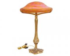 A Louis Majorelle and Daum Nancy Gilt Bronze and Pink Glass Table Lamp - 3470668