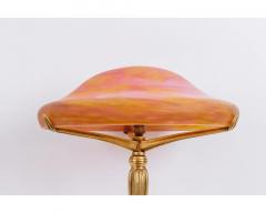 A Louis Majorelle and Daum Nancy Gilt Bronze and Pink Glass Table Lamp - 3470669