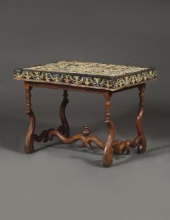 A Louis XIV Center Table Mounted With Rare Petit Point Floral Needlework Top - 1894697