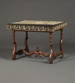 A Louis XIV Center Table Mounted With Rare Petit Point Floral Needlework Top - 1894708