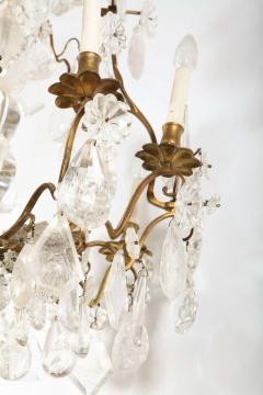 A Louis XV period gilded bronze rock crystal chandelier - 1525723