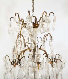 A Louis XV period gilded bronze rock crystal chandelier - 1525732