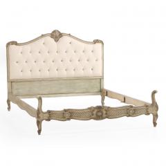 A Louis XV style Painted and Carved Wood Full Size Bed C 1940  - 4456282