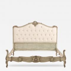 A Louis XV style Painted and Carved Wood Full Size Bed C 1940  - 4456730