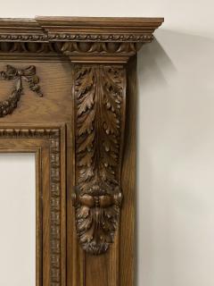 A Louis XVI Style Carved Mantle Fireplace Surround Solid Wood Carved Oak - 2560975