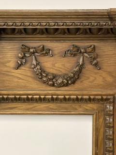 A Louis XVI Style Carved Mantle Fireplace Surround Solid Wood Carved Oak - 2560980