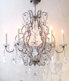 A Lustrous Italian Rococo Style Beaded 6 Light Chandelier - 360715