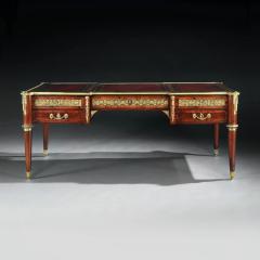 A M E Fournier GILT BRONZE MOUNTED MAHOGANY BUREAU PLAT LOUIS XVI STYLE STAMPED FOURNIER - 1747033