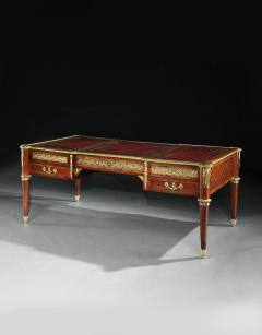 A M E Fournier GILT BRONZE MOUNTED MAHOGANY BUREAU PLAT LOUIS XVI STYLE STAMPED FOURNIER - 1747065