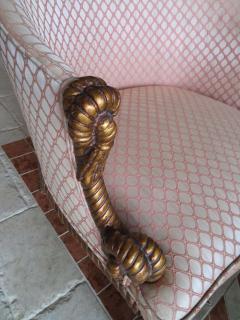 A M E Fournier Lovely Pair of Napoleon III Style Gilded Rope Tassel Chairs Hollywood Regency - 1559669