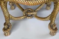 A M E Fournier Napoleon III Style Carved Giltwood Rope Twist Stool Manner of A M E Fournier - 4140432