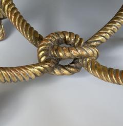 A M E Fournier Napoleon III Style Carved Giltwood Rope Twist Stool Manner of A M E Fournier - 4140433