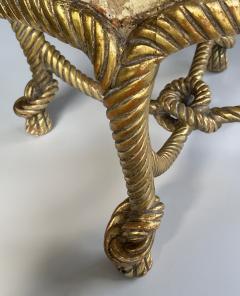 A M E Fournier Napoleon III Style Carved Giltwood Rope Twist Stool Manner of A M E Fournier - 4140434