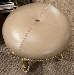 A M E Fournier Napoleon III Style Carved Giltwood Rope Twist Stool Manner of A M E Fournier - 4140436