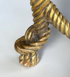 A M E Fournier Napoleon III Style Carved Giltwood Rope Twist Stool Manner of A M E Fournier - 4140437
