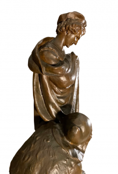 A MONUMENTAL FRENCH BRONZE SCULPTURE OF PRINCE HAMLET AND THE GRAVEDIGGER - 3565293