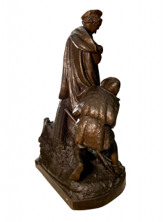 A MONUMENTAL FRENCH BRONZE SCULPTURE OF PRINCE HAMLET AND THE GRAVEDIGGER - 3565375