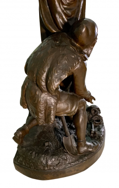 A MONUMENTAL FRENCH BRONZE SCULPTURE OF PRINCE HAMLET AND THE GRAVEDIGGER - 3565383