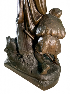 A MONUMENTAL FRENCH BRONZE SCULPTURE OF PRINCE HAMLET AND THE GRAVEDIGGER - 3565398