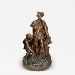 A MONUMENTAL FRENCH BRONZE SCULPTURE OF PRINCE HAMLET AND THE GRAVEDIGGER - 3570224