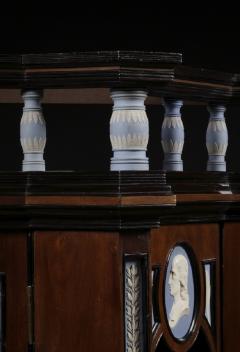 A MONUMENTAL WALNUT EBONISED DISPLAY CABINET MOUNTED WITH VICTORIA - 3632186