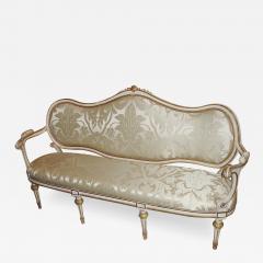 A Magnificent 18th Century Italian Polychrome and Parcel Gilt Louis XVI Settee - 3302330
