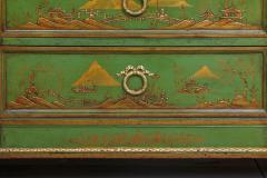 A Magnificent French C 1870 Ormolu Mounted Green Painted Chinoiserie Commode - 4311565