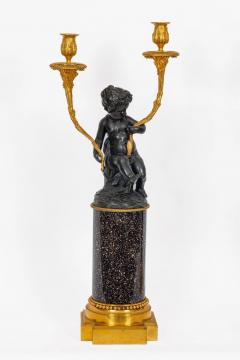 A Magnificent Pair of Louis XVI Style Gilt Bronze Candelabra on Porphyry Bases - 4310523