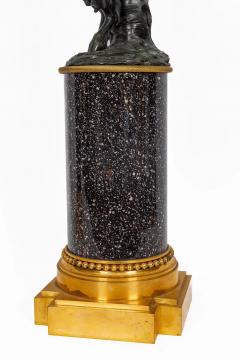A Magnificent Pair of Louis XVI Style Gilt Bronze Candelabra on Porphyry Bases - 4310528