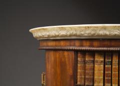 A Mahogany Circular Bookcase With A Statuary Dished Marble Top - 1305263