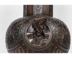 A Majestic and Monumental Patinated Bronze Vase With Regal Roman Emperors - 3802382