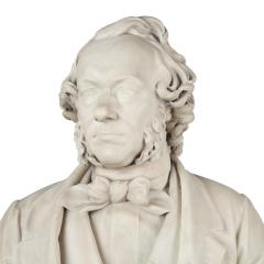 A Marble Bust on Pedestal of Richard Cobden by Neville Northey Burnard 1865 - 4345519