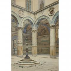 A Marrani Antique watercolour of Palazzo Signoria in Florence - 1274689