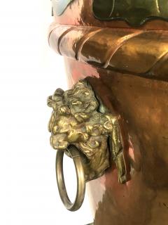 A Massive English Brass and Copper Log Bin w Armorial Crests - 1930232