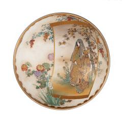 A Meiji period Satsuma earthenware bowl - 1405174