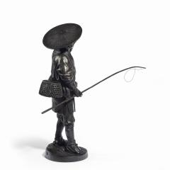 A Meiji period bronze of a cricket catcher - 1688255