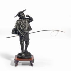 A Meiji period bronze of a cricket catcher - 1688258