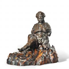 A Meiji period bronze sculpture of a mother and son by Atsuyoshi - 2214296