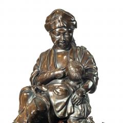 A Meiji period bronze sculpture of a mother and son by Atsuyoshi - 2214298