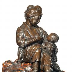 A Meiji period bronze sculpture of a mother and son by Atsuyoshi - 2214300