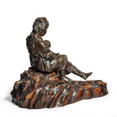A Meiji period bronze sculpture of a mother and son by Atsuyoshi - 2214301