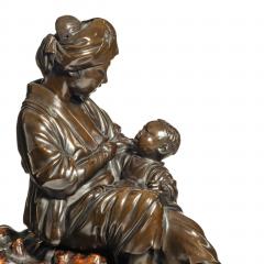 A Meiji period bronze sculpture of a mother and son by Atsuyoshi - 2214302
