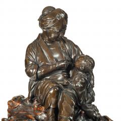 A Meiji period bronze sculpture of a mother and son by Atsuyoshi - 2214304