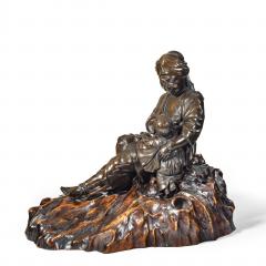 A Meiji period bronze sculpture of a mother and son by Atsuyoshi - 2214305